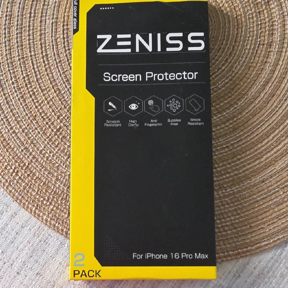 Screen Protector for iPhone 16 Pro Max - Black and Yellow